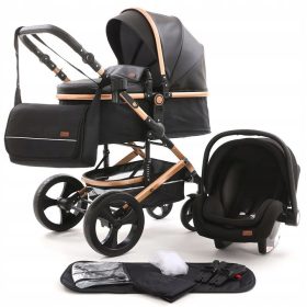  Pixini Kalani Gold/Schwarz 3in1 Kinderwagen
