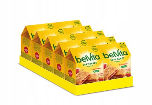 belVita Soft Bakes: Weiche Kekse mit Erdbeerfüllung, 250g x 10 Stück