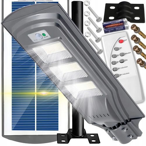  Sayus Straßenlaterne 1200 W 1500 lm batteriebetrieben, solarbetrieben