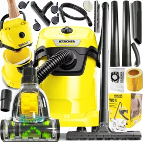   Kärcher WD3 1000 W Industriestaubsauger + Clinus Turbobürste für Staubsauger