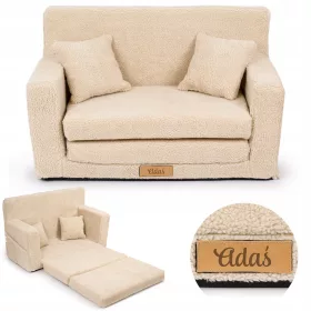  Flumi Sofa Klappsofa 40 x 92 cm, Stoff, Beigetöne