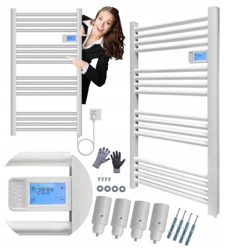  Elektrischer Badheizkörper Elektrischer Badheizkörper 500 W Wandmontage 500 W 540 x 960 mm weiß