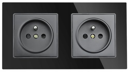 Interlook Wandsteckdose, schwarz