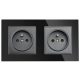 Interlook Wandsteckdose, schwarz