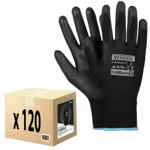Art.Mas Rnypu Schwarze Schutzhandschuhe, Größe 10 - XL, 12 Paar