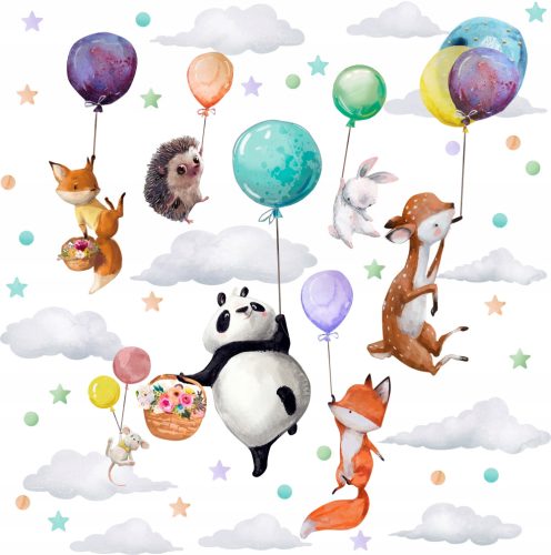  Wandaufkleber für Kinder: Tiere und Luftballons