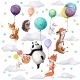  Wandaufkleber für Kinder: Tiere und Luftballons