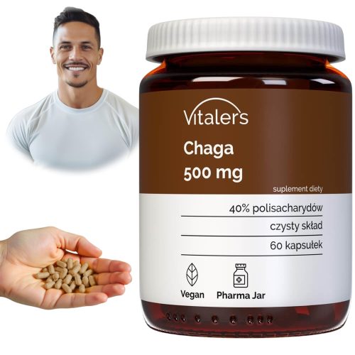 Vitaler's Chaga Kapseln 500 mg - Unterstützung für Immunsystem und Wohlbefinden, 60 Stück