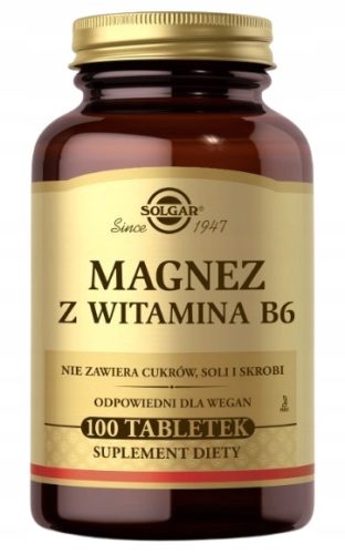 Solgar Magnesium mit Vitamin B6 – 100 pflanzliche Tabletten für Gesundheit und Energie