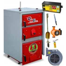    MGspaw Doppelfunktions-Stahlofen für Holz, Feinkohle, Braunkohle, Steinkohle 18 kW