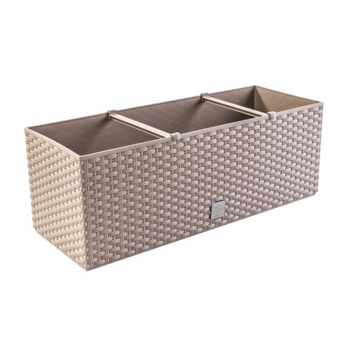  Prosperplast-Blumentopf, 80 cm x 33 x 32 cm, Durchmesser 80 cm, Kunststoff in Braun- und Beigetönen