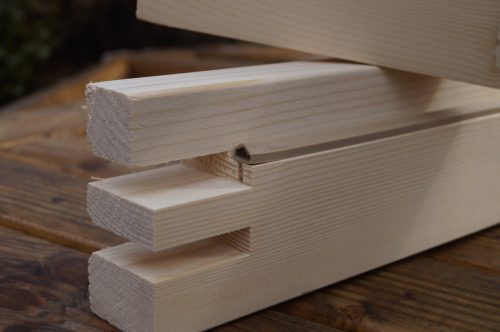 Türrahmen Rechter Balken Fest Natur-Drew 90 - 90 mm helles Holz