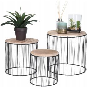  Intesi Harp Couchtisch, rund, 29 x 29 x 28 cm, Metall