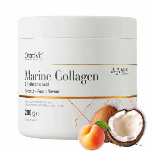 OstroVit Marine Collagen + Hyaluronsäure mit Vitamin C - Kokos-Pfirsich-Geschmack 200g