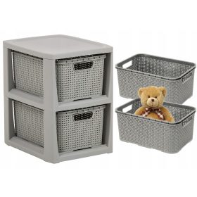    BÜCHERREGAL, TRUHE, SCHRANKREGAL MIT 2 KÖRBEN, RATTAN BRANQ