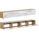  TV-Schrank 210 cm, Kommodenset, weiß glänzende Eiche