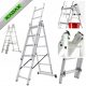 KADAX Leiter 3,98 m Aluminium 3 x 6 bis 150 kg