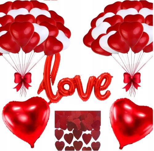 Valentinstag – Schmuck, Dekorationen und Accessoires Valentinstagdekoration mit roten LOVE-Herzballons
