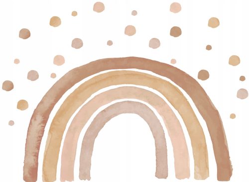  Wandaufkleber für Kinder, Regenbogen-Beige-Aquarell