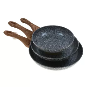   3er Set Marmorbeschichtete Induktionspfannen KINGHOFF 20/24/28 cm