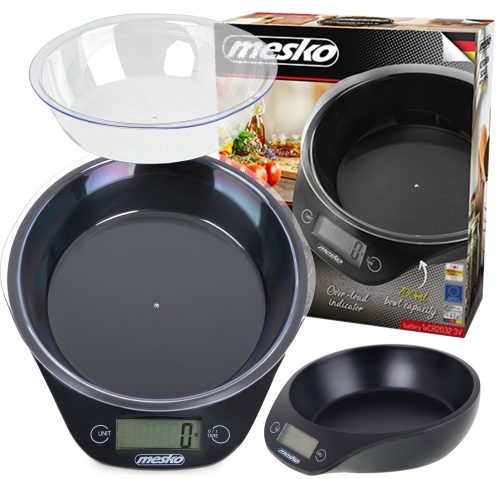  Mesko-AGD Küchenwaage für die Küche, schwarz, 5 kg