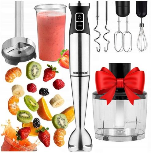  Heckermann Stabmixer STABMIXER 1200W MULTIFUNKTIONALER PREMIUM-MIXER 1200 W Silber/Grau
