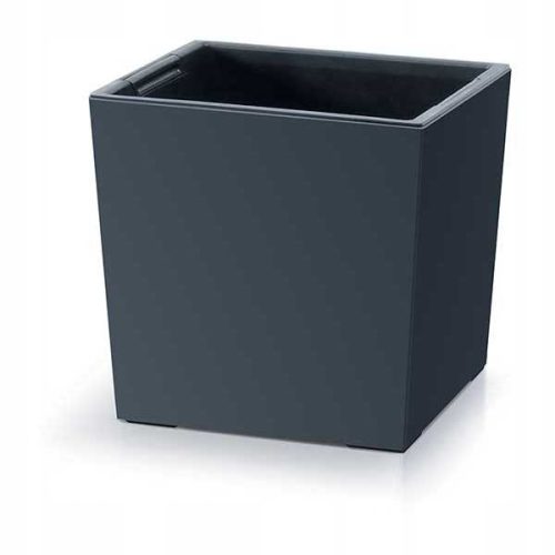  Prosperplast-Blumentopf, 29,5 cm x 29,5 x 29 cm, Durchmesser 29,5 cm, Kunststoff in Grau- und Silbertönen