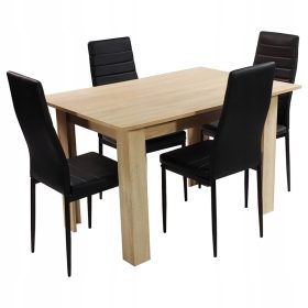    Set aus rechteckigem Tisch 120 x 80 cm, ausziehbar auf 120 cm + 4 Stühlen von BM Design