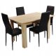  Set aus rechteckigem Tisch 120 x 80 cm, ausziehbar auf 120 cm + 4 Stühlen von BM Design