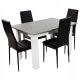  Set aus modernem WG-Tisch und 4 schwarzen Nice-Stühlen