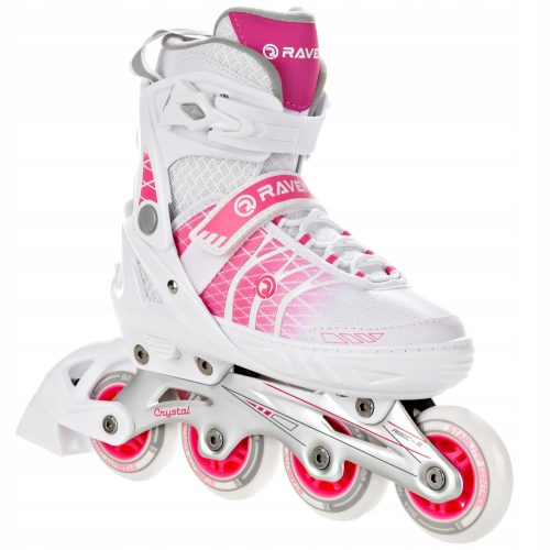  RAVEN Crystal Weiß/Rosa verstellbare Skates 35-39