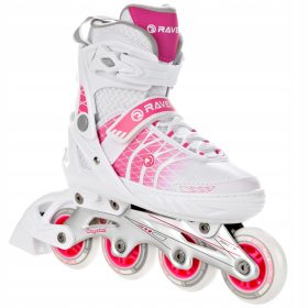  RAVEN Crystal Weiß/Rosa verstellbare Skates 38-42