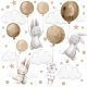  Kinderwandaufkleber Hasen Luftballons Beige