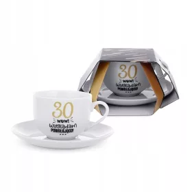    Geschenk zum 18.–99. Geburtstag – Tasse mit Untertasse zum 30. Geburtstag