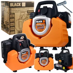 Tragbarer Einphasengenerator Schwarz 1000 W Benzin