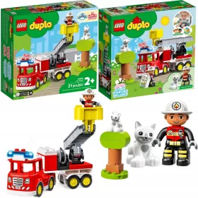    LEGO Duplo 1096969 Lego Duplo Auto-Feuerwehrauto, Spielzeugauto, Spielzeugauto, große Steine für 2–3-Jährige