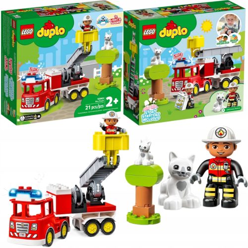  LEGO Duplo 1096969 Lego Duplo Auto-Feuerwehrauto, Spielzeugauto, Spielzeugauto, große Steine für 2–3-Jährige