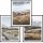 Bilder an der Wand Set mit 3 Postern 50x70 beige blau Naturlandschaft