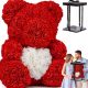 BÄR MIT ROSEN 40 CM VALENTINSTAG GESCHENK BLUMENBOX VALENTINSTAG GESCHENK