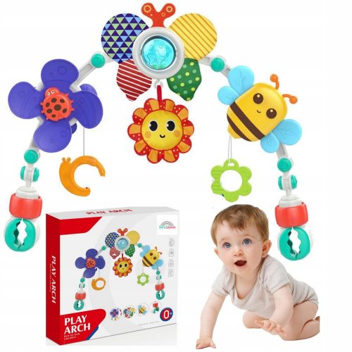  KINDERWAGENBAND, RASSELANHÄNGER, SCHLEIFE, VERSTELLBARER KINDERBETTANHÄNGER, UN