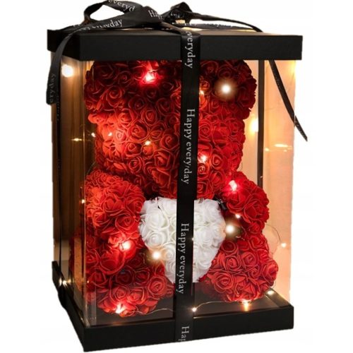 BÄR MIT ROSEN ALS VALENTINSTAGGESCHENK, GROSSE BOX