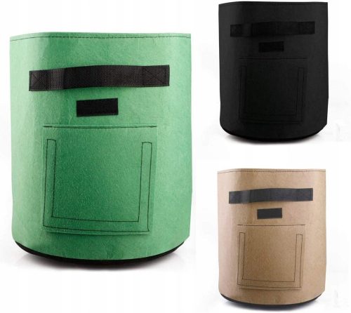 SEESEE.U Grow Bag Set - 3 Stück 7-Gallonen Pflanzbeutel aus Filz mit Fenster für den Gemüseanbau