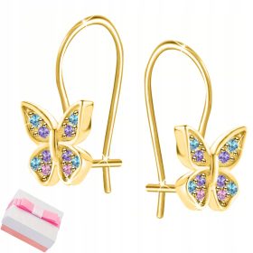    SILBERNE SCHMETTERLINGS-OHRRINGE, SCHMETTERLINGE, 925 SILBER