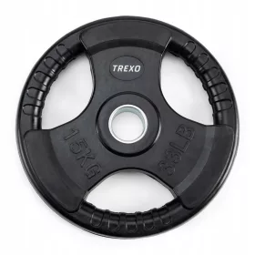  Gusseisengewicht mit TREXO-Gummi, schwarz, 15 kg