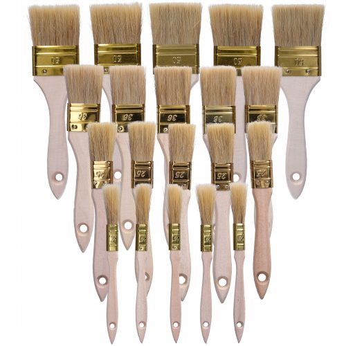 Satz Pinsel in verschiedenen Formen. Goldwerkzeuge 5 cm