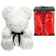 Teddybär mit Rosen 40 cm weiß
