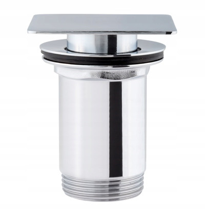  Omnires quadratischer Click-Clack-Überlaufstopfen, silber