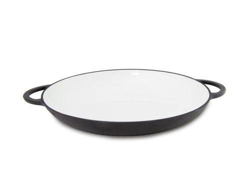  EMAILLIERTE GUSSEISEN-BRATPFANNE GRILL 38CM MIT GRIFFEN