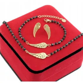  SET GOLDFLÜGELPERLEN CHIRURGENSTAHL 316 L