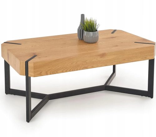  Halmar Lavida rechteckige Bank 110 x 60 x 43 cm goldene Eiche